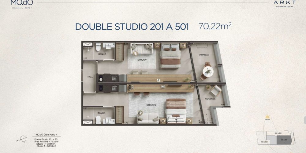 Double Studio 201 a 501 MO.dO Copacabana Posto 4