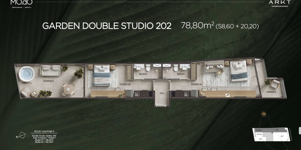 Garden Double Studio 202 MO.dO Copacabana Posto 4