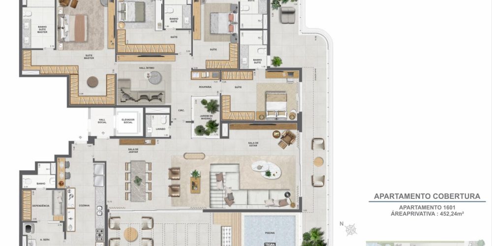Planta do Singular Private Residence