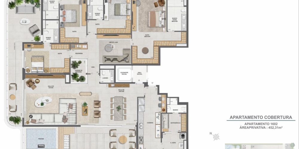 Planta do Singular Private Residence