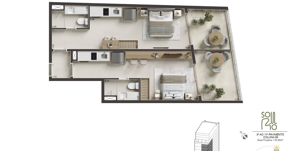 Planta do Soul Rio Barata Ribeiro