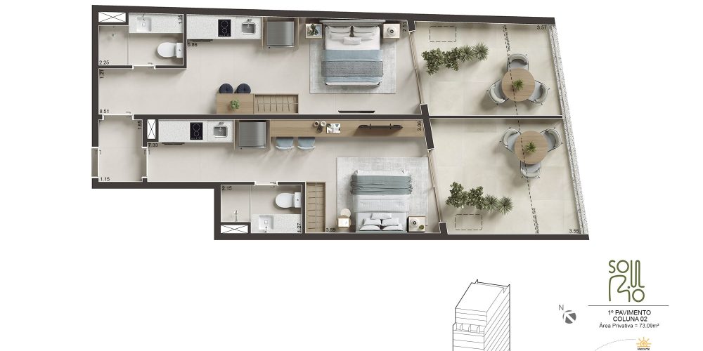 Planta do Soul Rio Barata Ribeiro