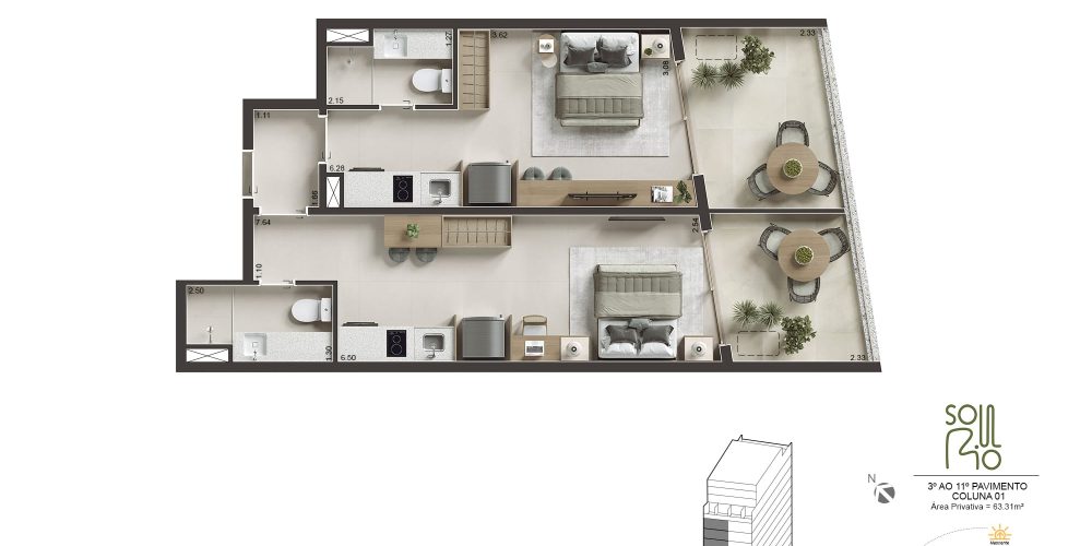 Planta do Soul Rio Barata Ribeiro