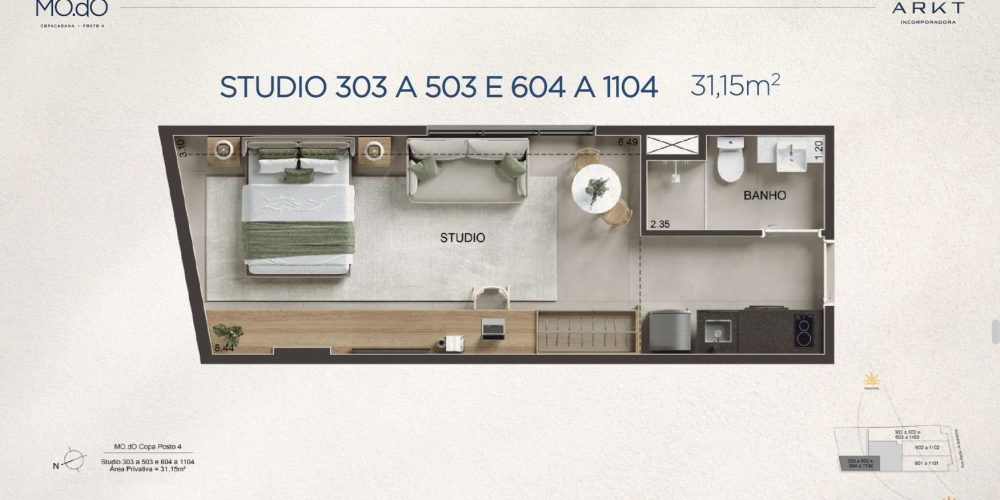 Studio 303 a 503 MO.dO Copacabana Posto 4