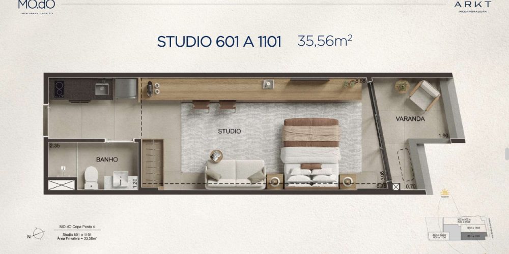 Studio 601 a 1101 MO.dO Copacabana Posto 4