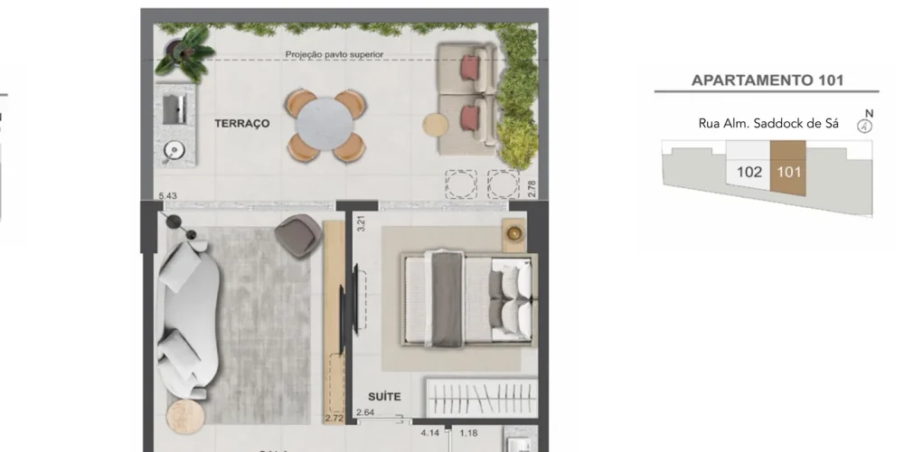 saddock-ipanema-planta-garden-sala-quarto-50-30m2-apto-101