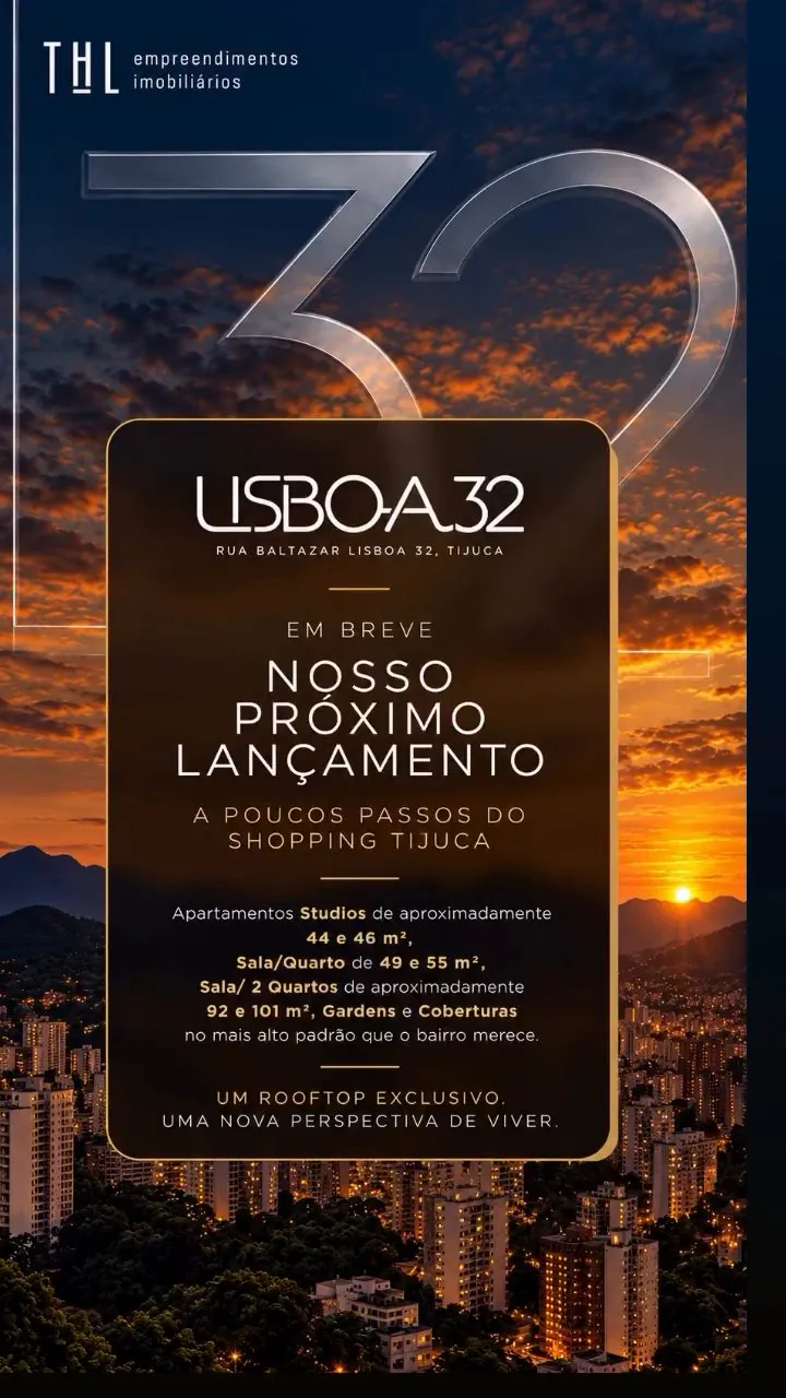 Lisboa 32, próximo lançamento da THL na Rua Baltazar Lisboa, Tijuca